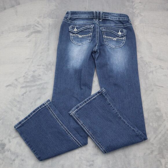 Myth of Jade Pants Womens 6 Blue Denim Flat Front Bootcut Pockets Jeans - Picture 7 of 16